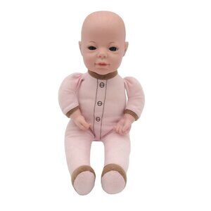 Kingstate THE‎ DOLL CRAFTER Baby Doll In Pink Footy Pajamas 13" Blue Eyes Soft